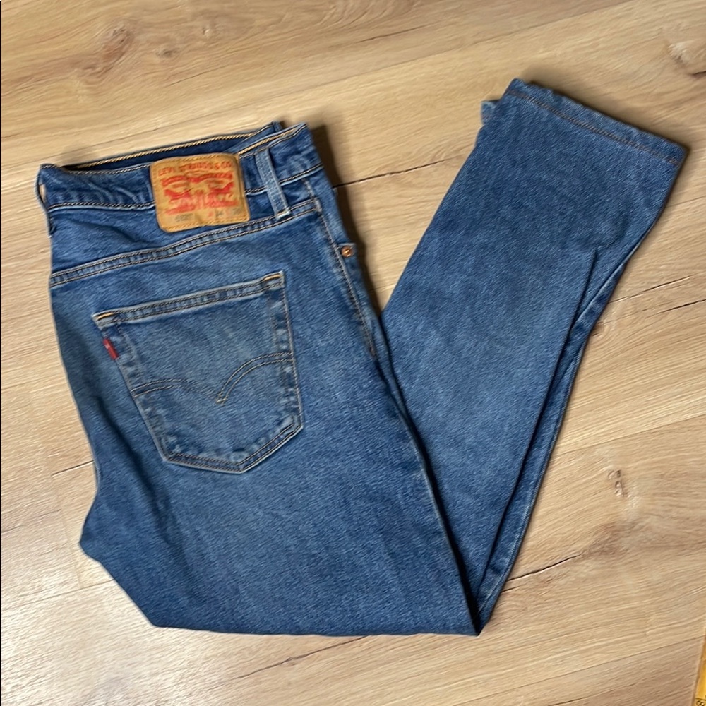 Levi's 512 Blue Denim Jeans. Size 34x30. Some Wear! Lots of Life Left!